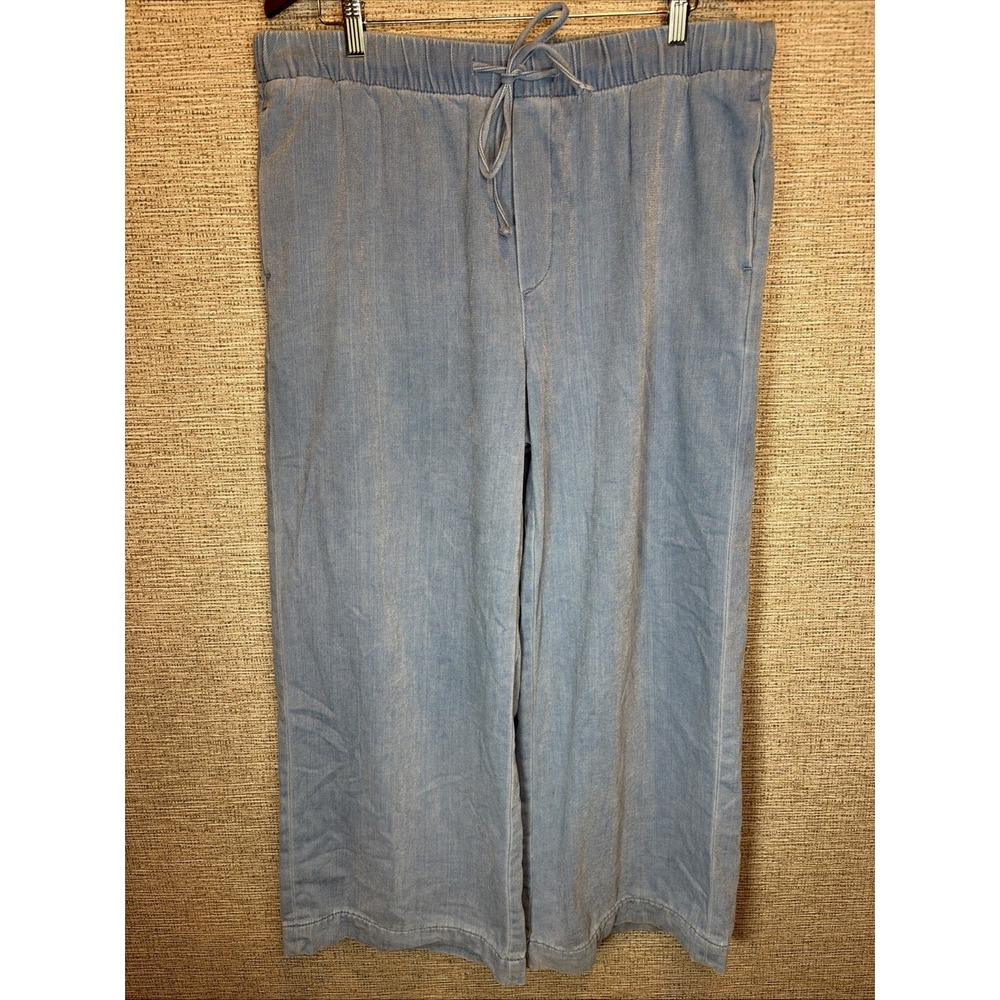American Eagle Jeans Womens Blue Low Rise Baggy Wide Leg Light Wash, Large